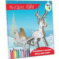 reindeer in cardboard to build and color
